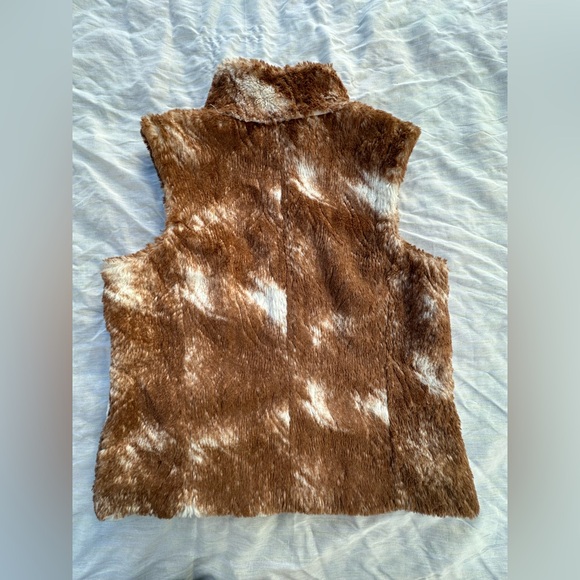 Ariat Faux Fur Shearling Reversible Full Zip Vest Tan Brown Women's S - Picture 2 of 5